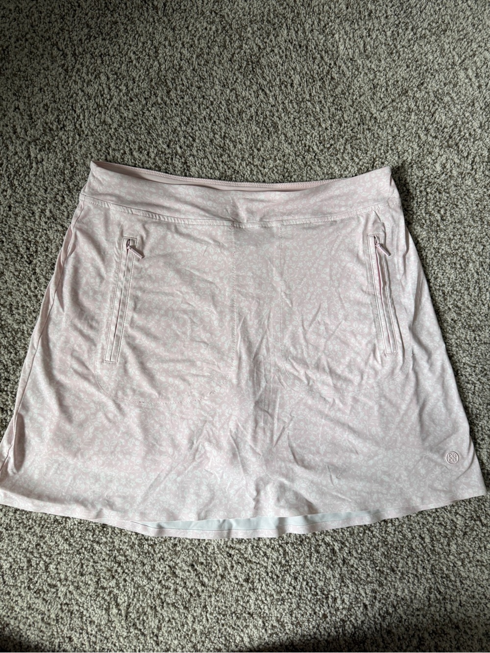 G/FORE Pale Pink Circle Skort with Zip Pockets